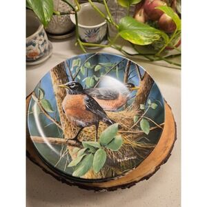 Encyclopedia Britannica Bird Of Your Garden Plate "the Robin" 1986